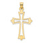 14K Polished and Cut-Out Cross Charm