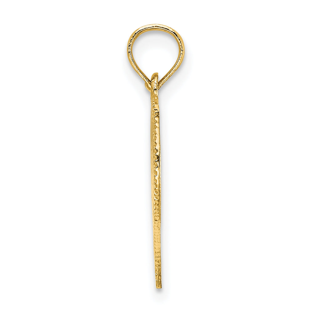 14K Polished Angel In Heart Charm