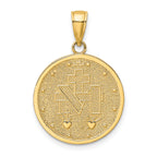 14K Polished and Satin Miraculous Medal Charm