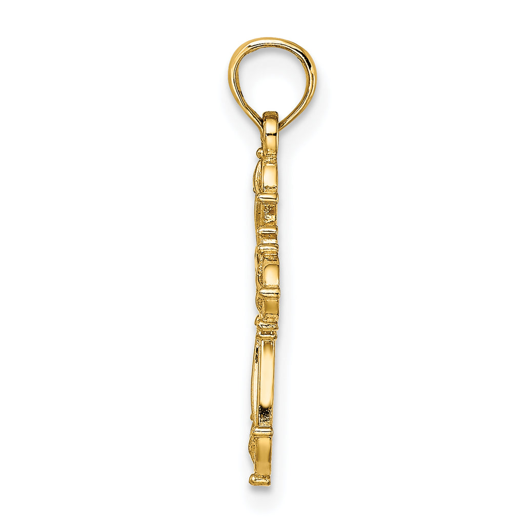 14K Cut-Out Fancy Cross Charm