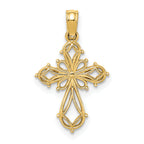 14K Cut-Out Fancy Cross Charm