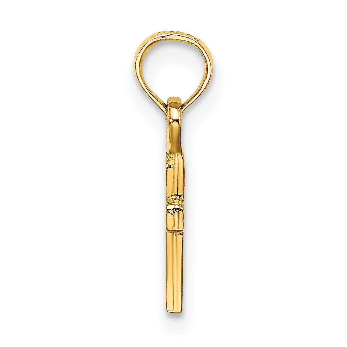 14K 3-D and Polished Mini Cross Charm Secondary image