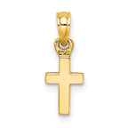 14K 3-D and Polished Mini Cross Charm