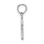 14K White Gold 3-D and Polished Mini Cross Charm