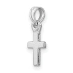 14K White Gold 3-D and Polished Mini Cross Charm