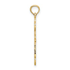 14K Polished and Cut-Out Cross Charm
