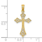14K Filigree Cross Charm