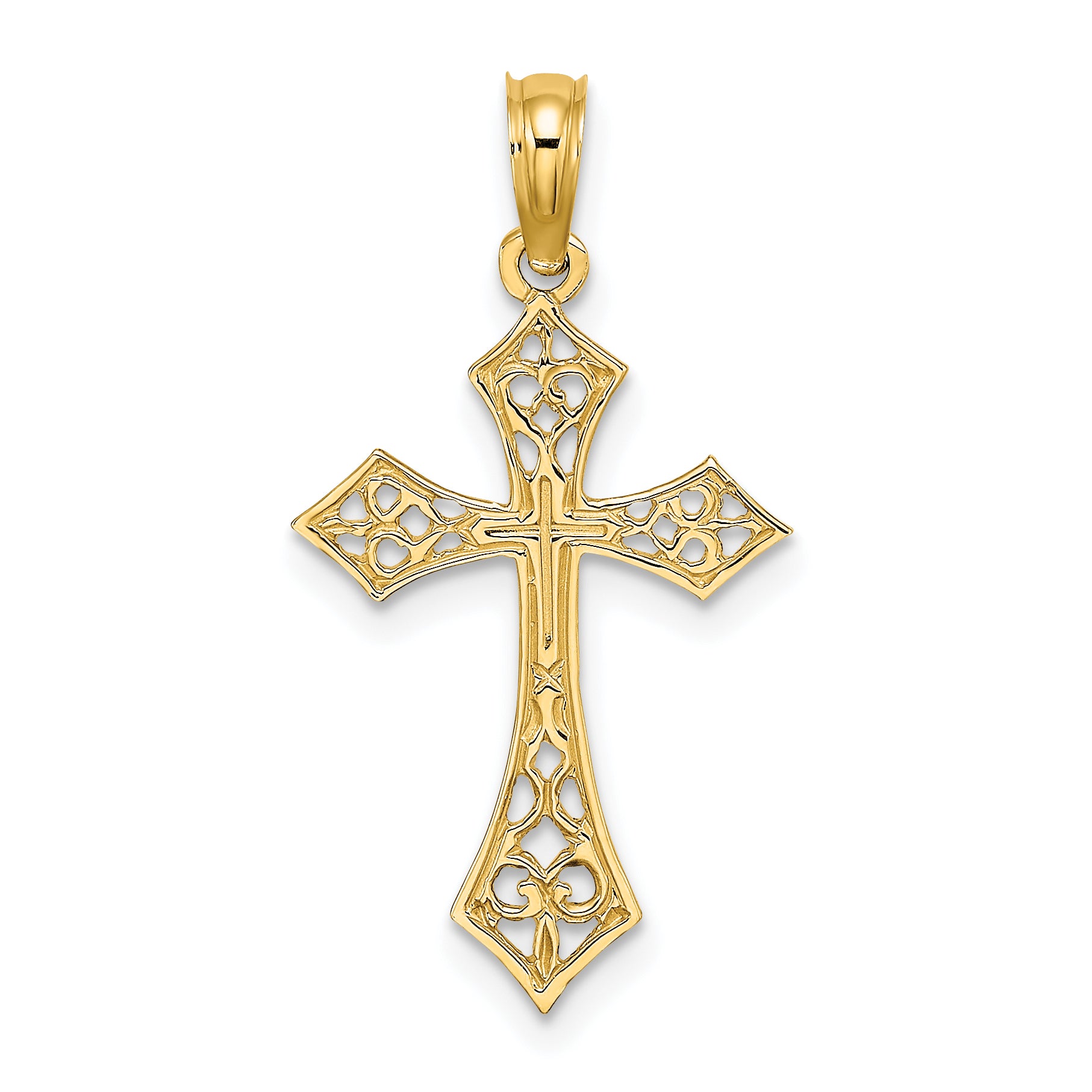 14K Filigree Cross Charm Main image