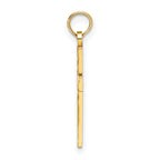 14K D/C Block Cross  Charm
