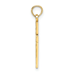 14K D/C Block Cross  Charm