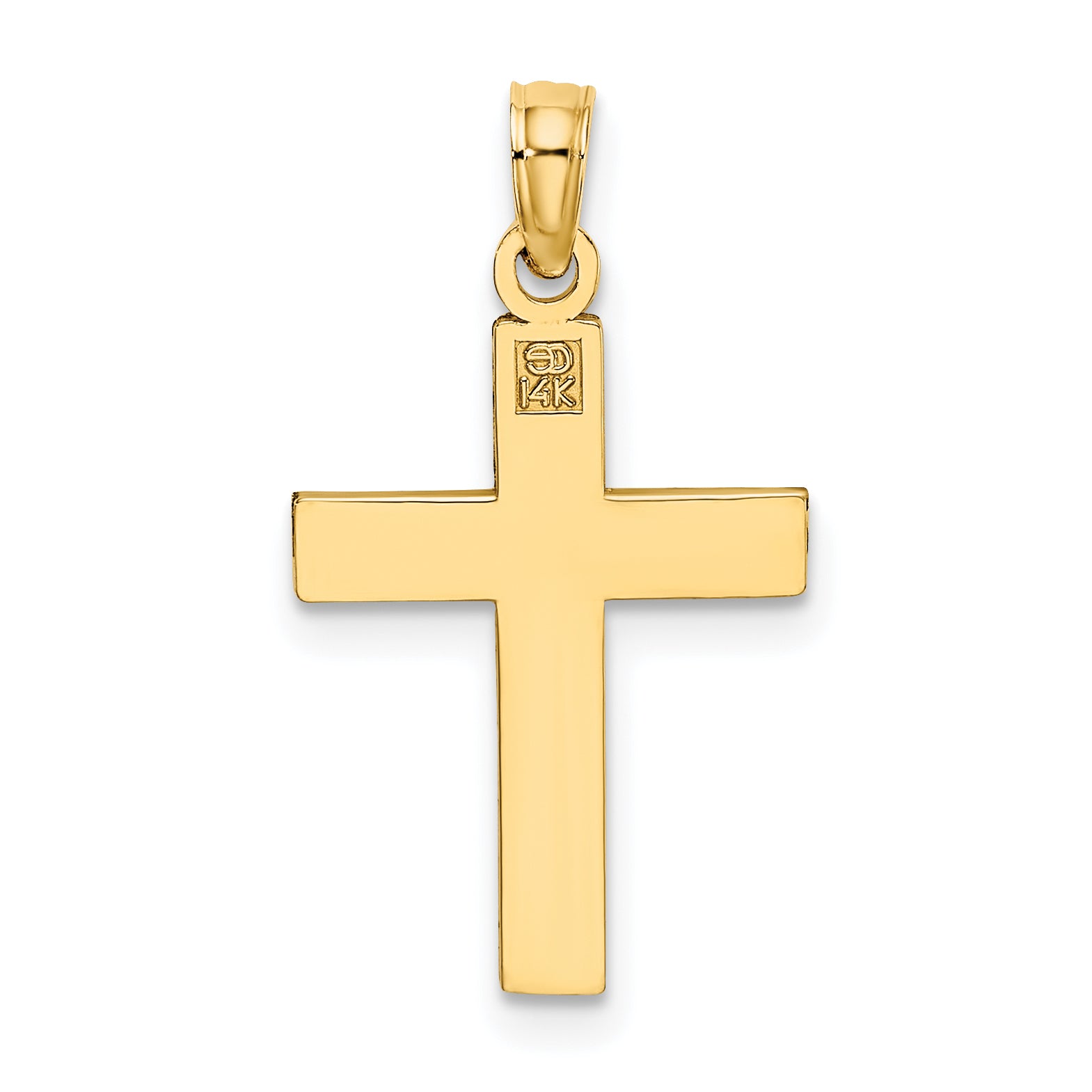 14K D/C Block Cross  Charm