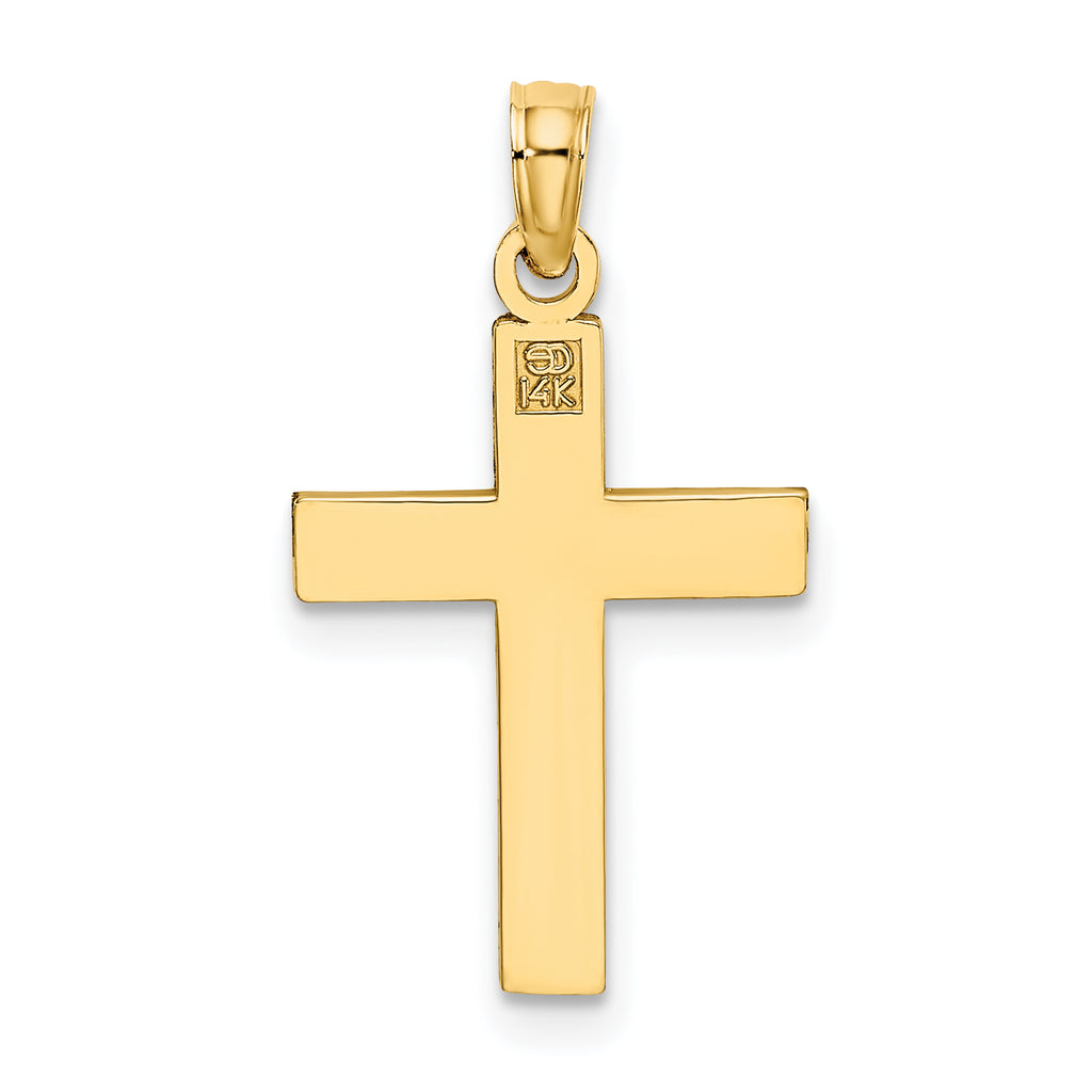 14K D/C Block Cross  Charm