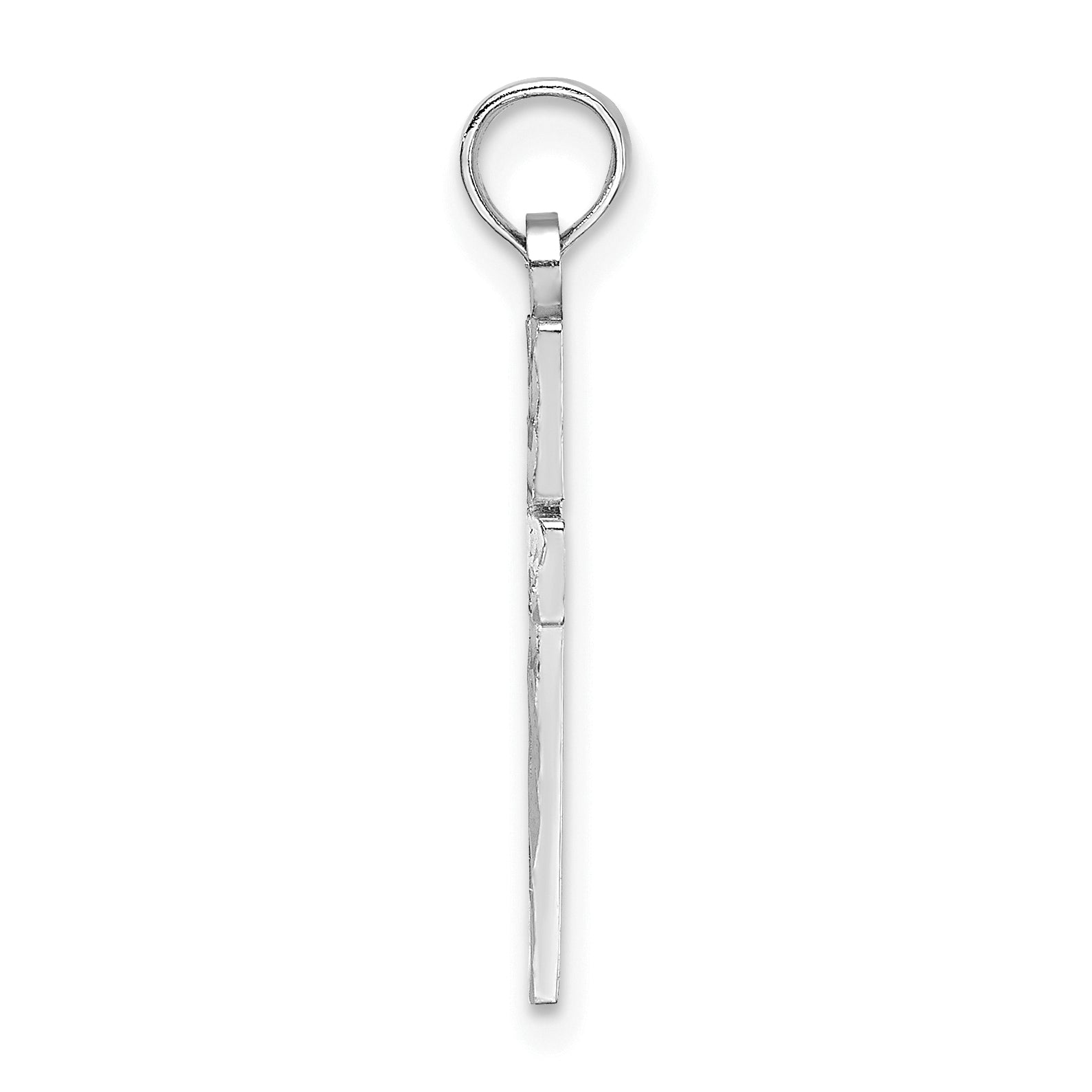 14K White Gold D/C Block Cross  Charm Secondary image