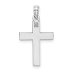 14K White Gold D/C Block Cross  Charm