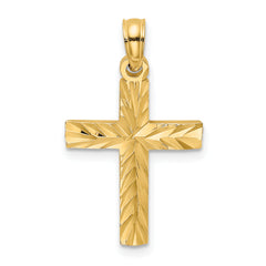 14K D/C Block Cross  Charm