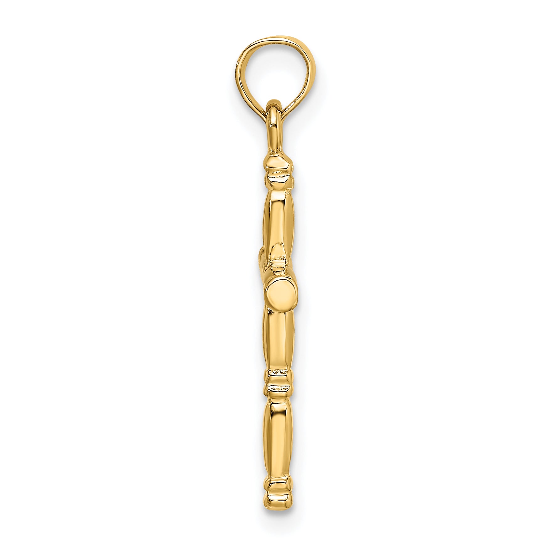 14K 3-D Polished Cross Charm Secondary image