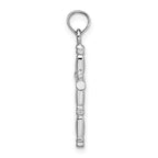 14K White Gold 3-D Polished Cross Charm