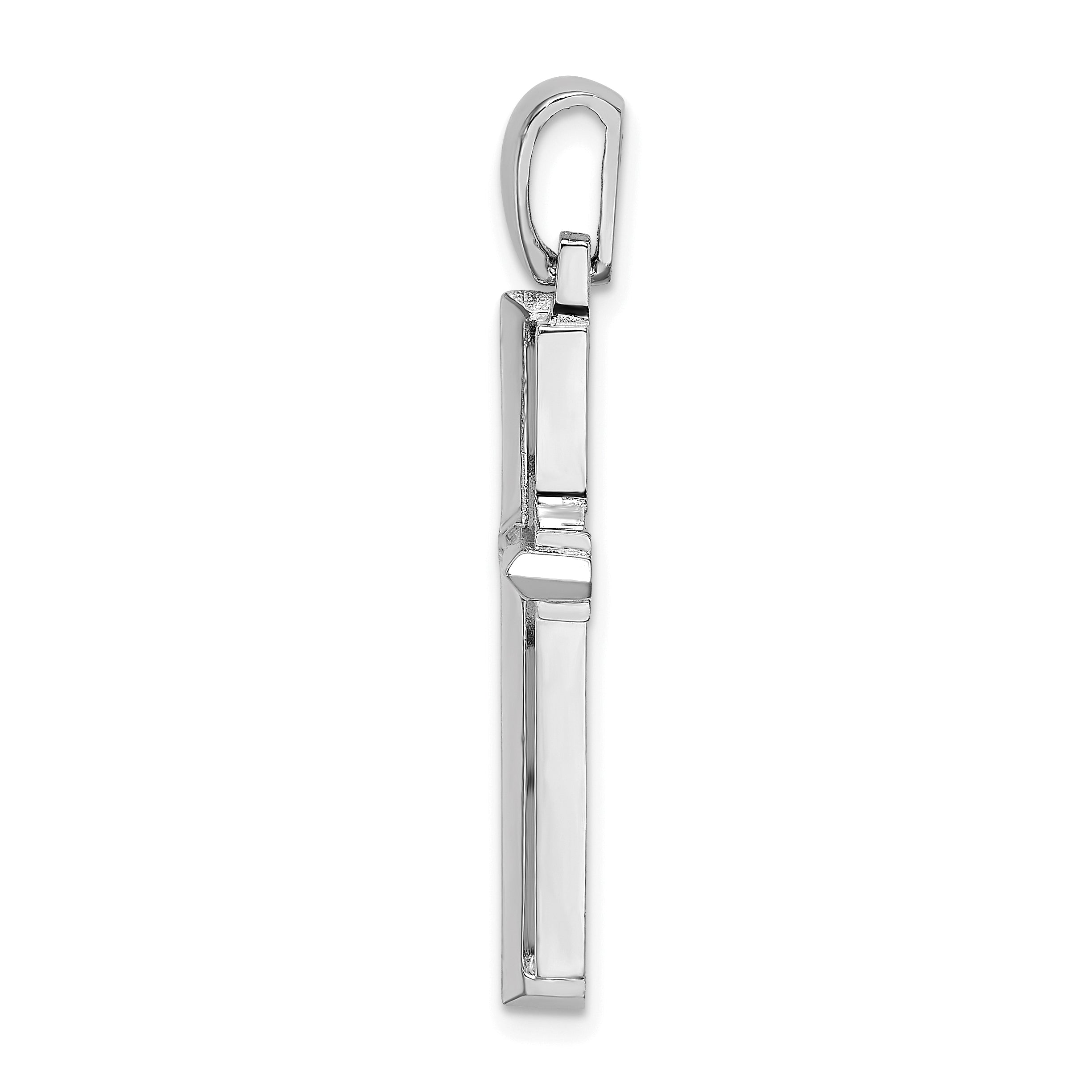 14K White Gold Polished Cross Charm Secondary image