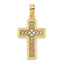 14K Textured Lace Center Cross Charm