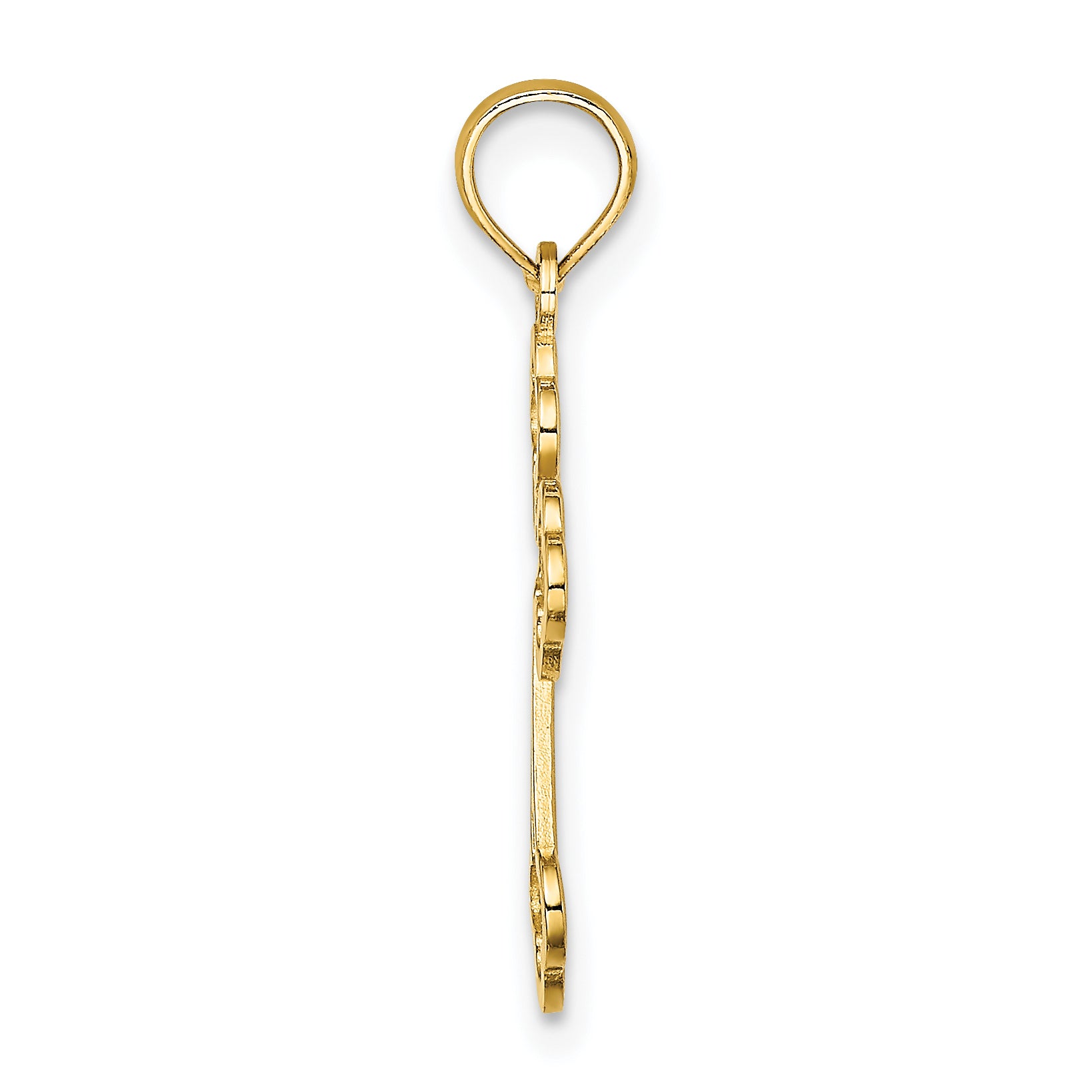 14K Lace Center Budded Cross Charm