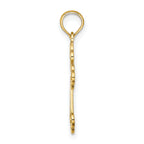 14K Lace Center Budded Cross Charm