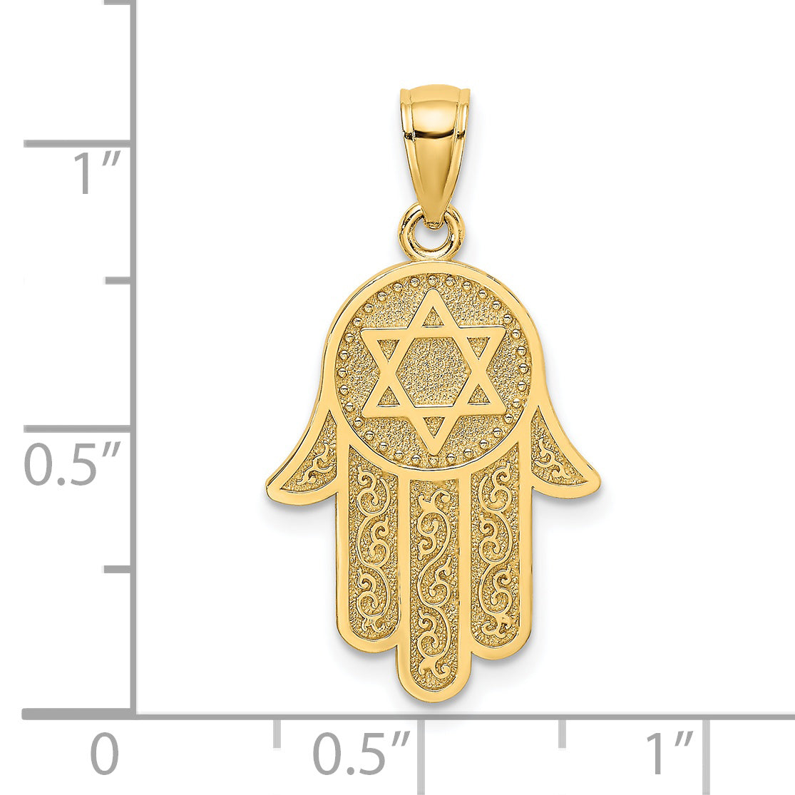 14K Chamseh W/ Star Of David Charm