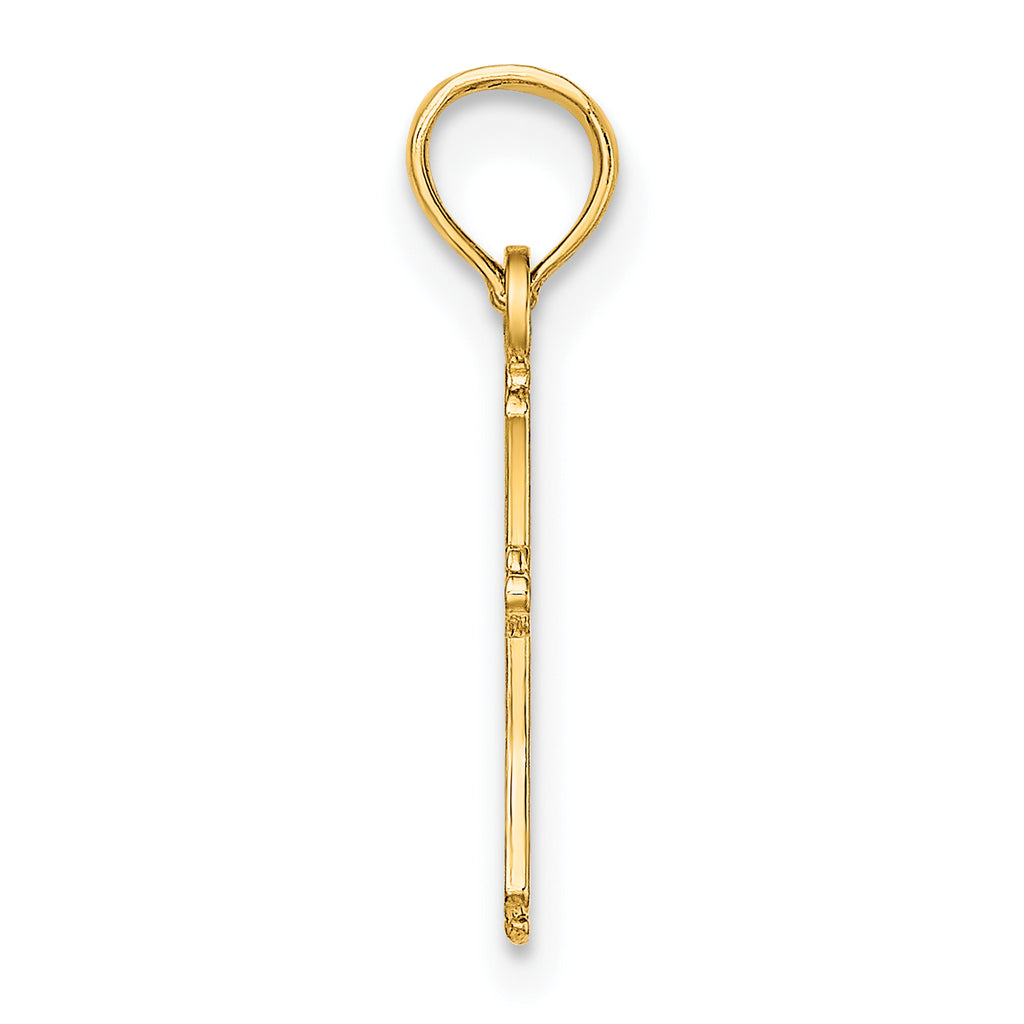 14K Textured Mini Cross Charm