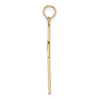 14K Polished Square Cross w/ Heart Design Charm