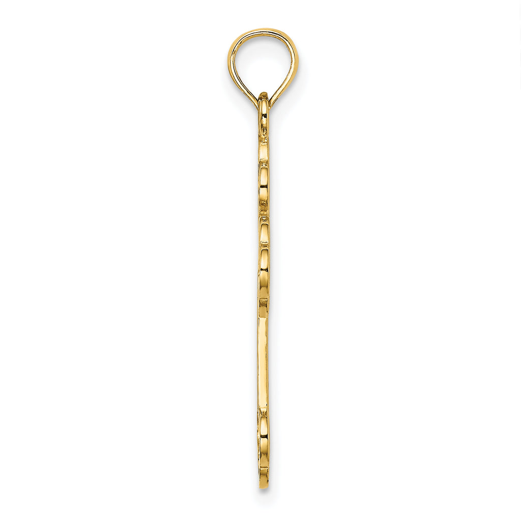 14K Cut-Out Design Cross Charm