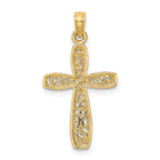 14K Cross w/ Filigree Center Charm