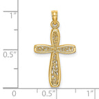 14K Cross w/ Filigree Center Charm