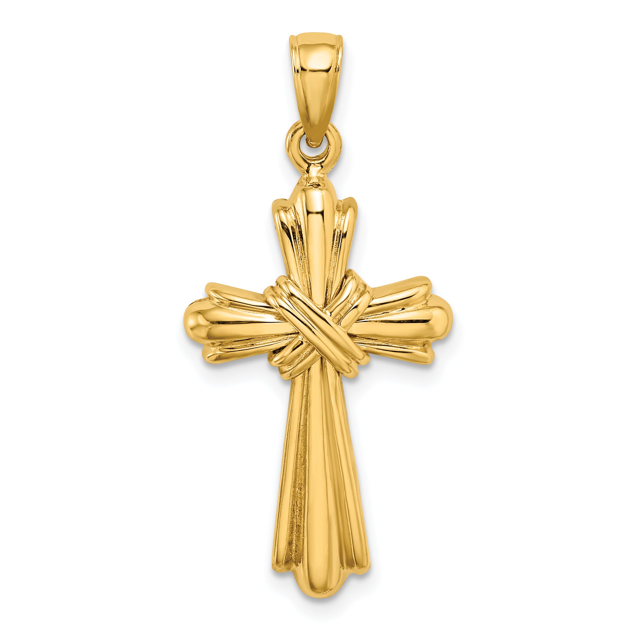14K Polished Cross X Center Charm Main image