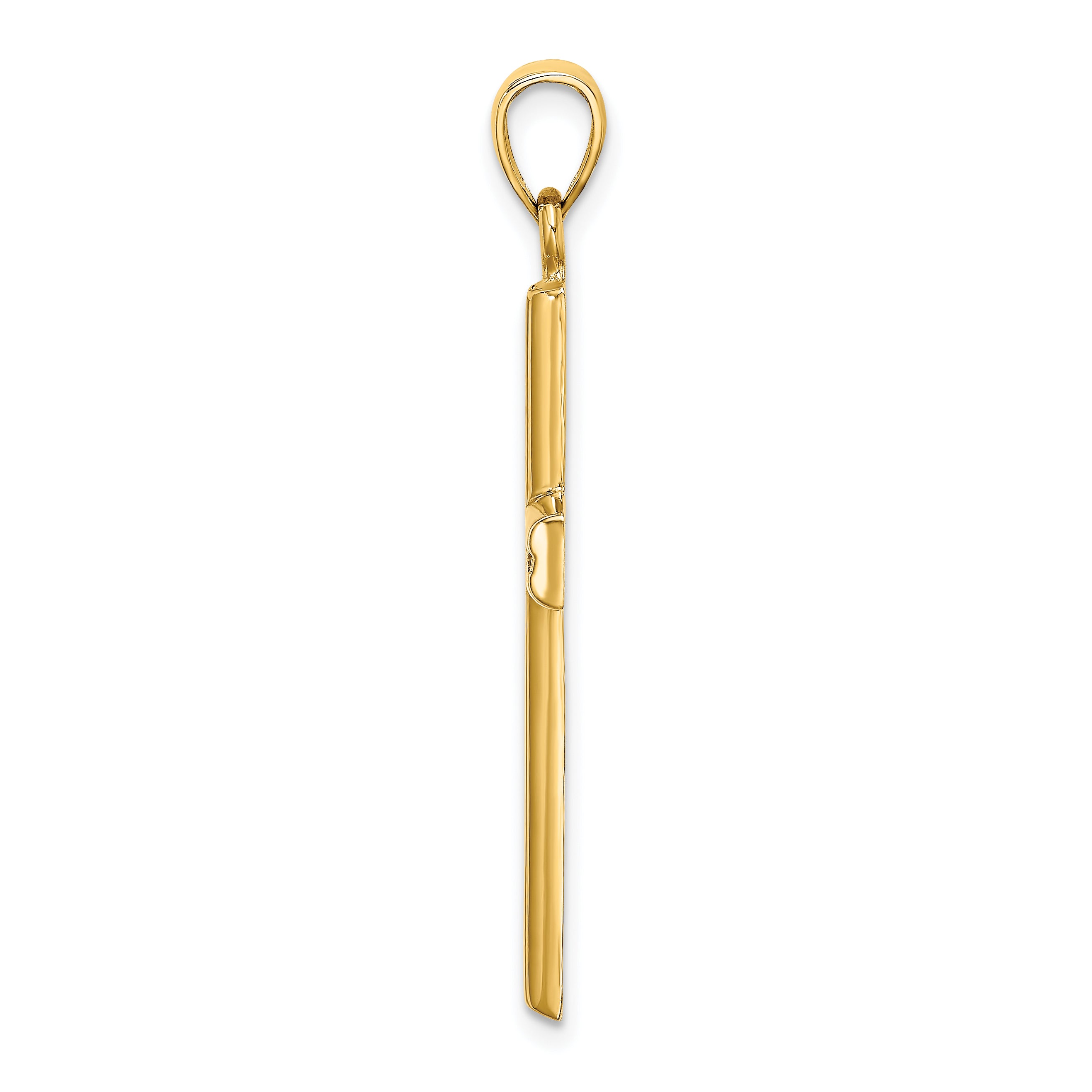 14K Polished Beaded Cross Charm Secondary image