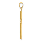 14K Polished Beaded Cross Charm