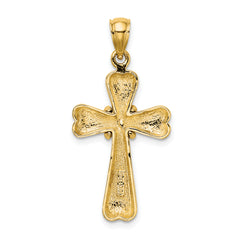 14K Polished X and Heart Cross  Charm
