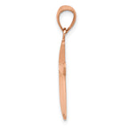 14K Rose Gold Polished Beveled Cross w/ Round Tips Charm
