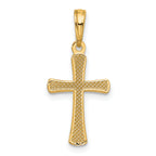 10K None Polished Beveled Cross w/ Round Tips Charm - view 4