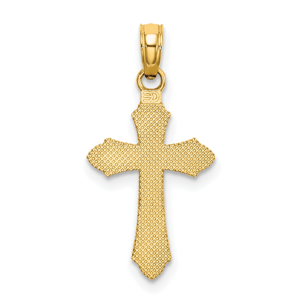 14K D/C w/ Beaded Edge Cross Charm