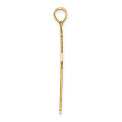 14K Arrow Tip Cross W/ Cross Accents Charm