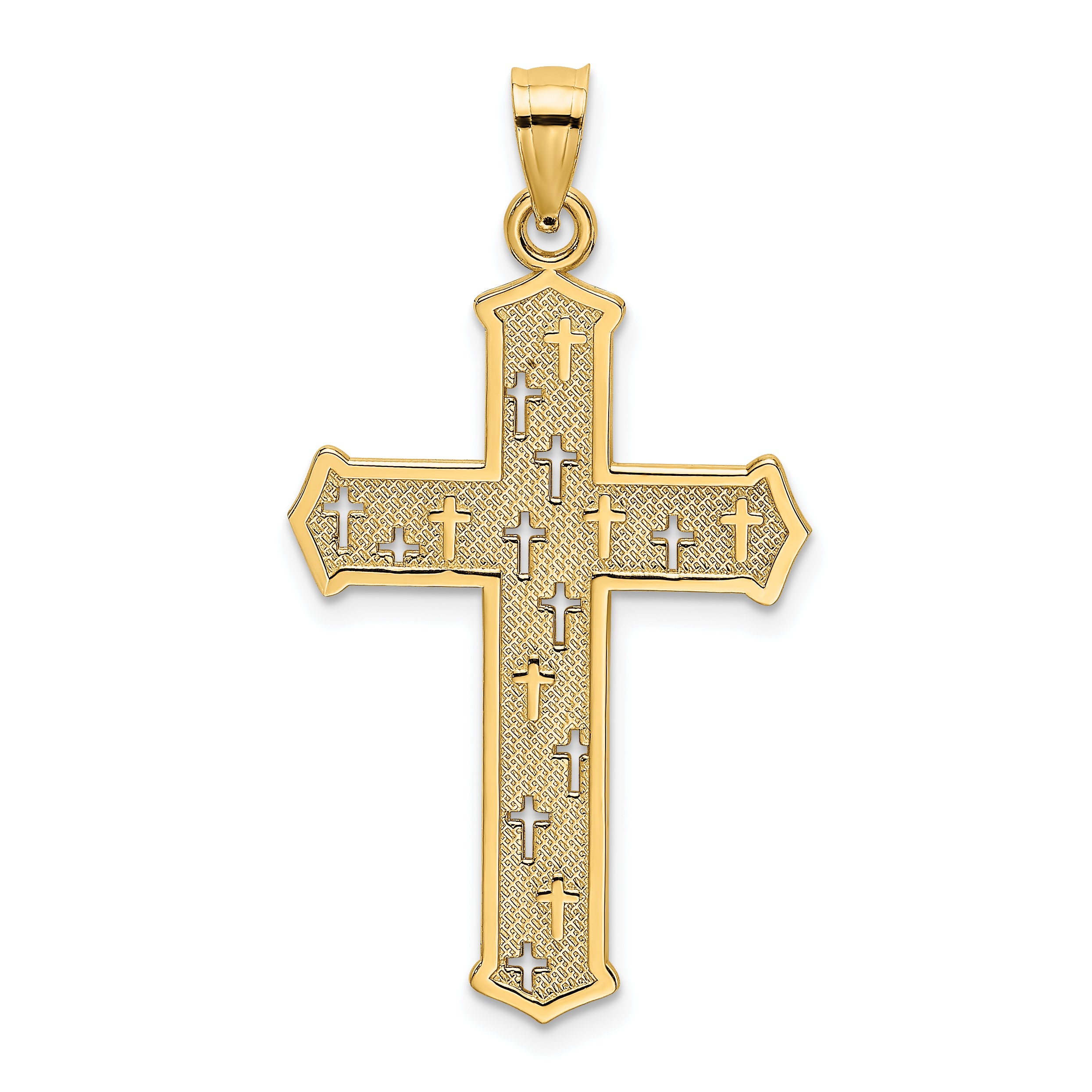 14K Arrow Tip Cross W/ Cross Accents Charm Main image