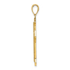 14K 2-D Filigree Center Block Cross Charm
