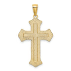 14K 2-D Filigree Center Block Cross Charm