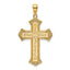 14K 2-D Filigree Center Block Cross Charm