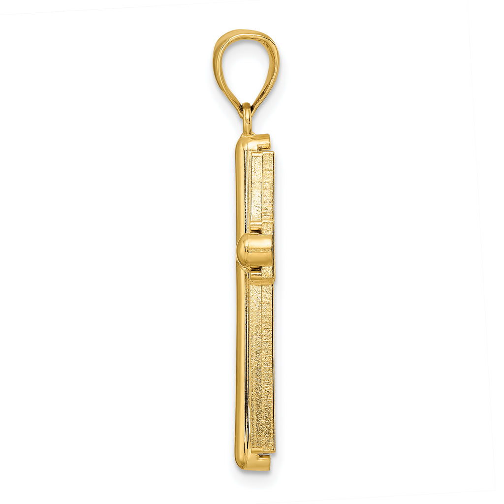 14k Beveled Cross Pendant