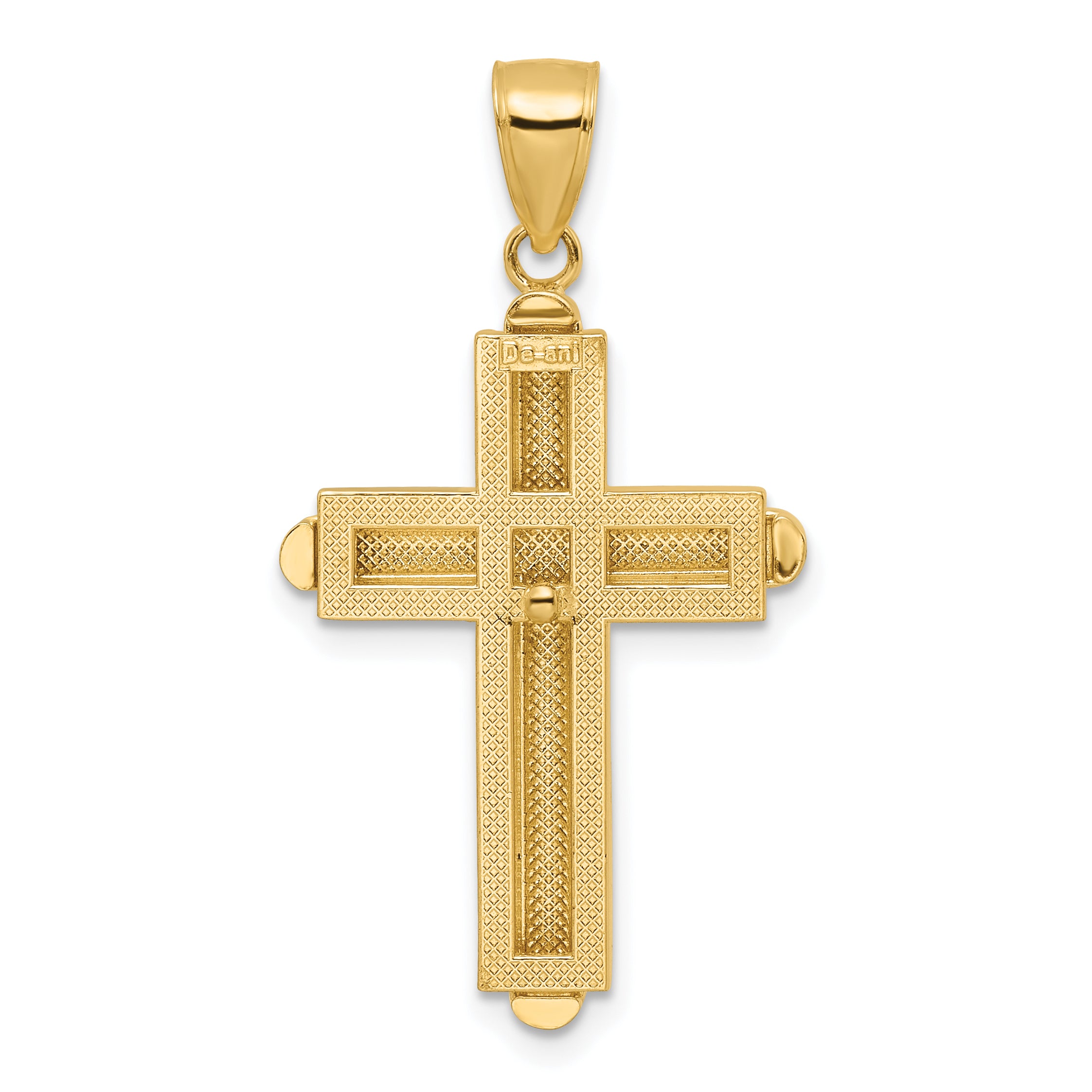 14k Beveled Cross Pendant