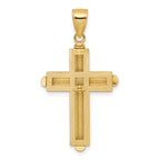 14k Beveled Cross Pendant