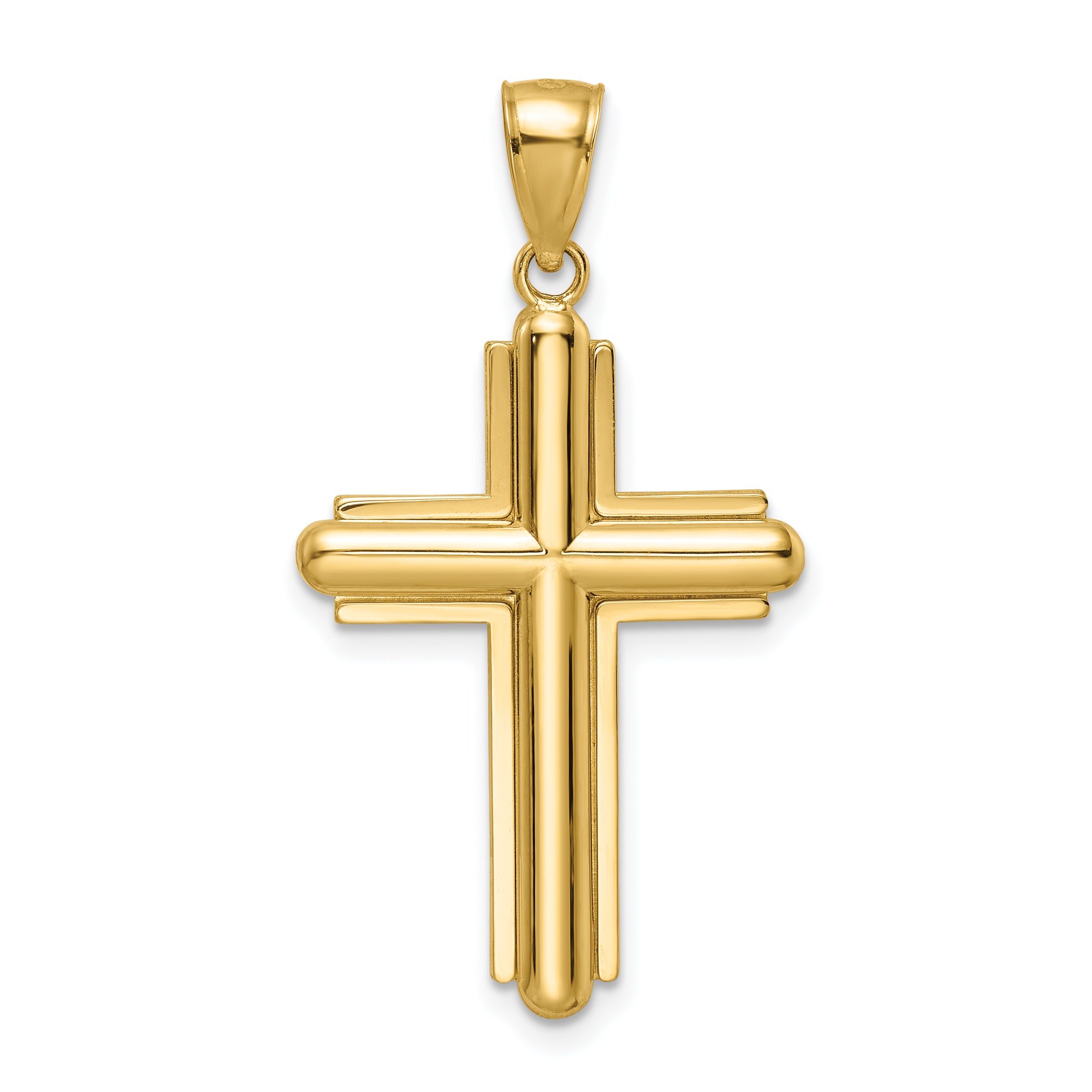 14k Beveled Cross Pendant Main image