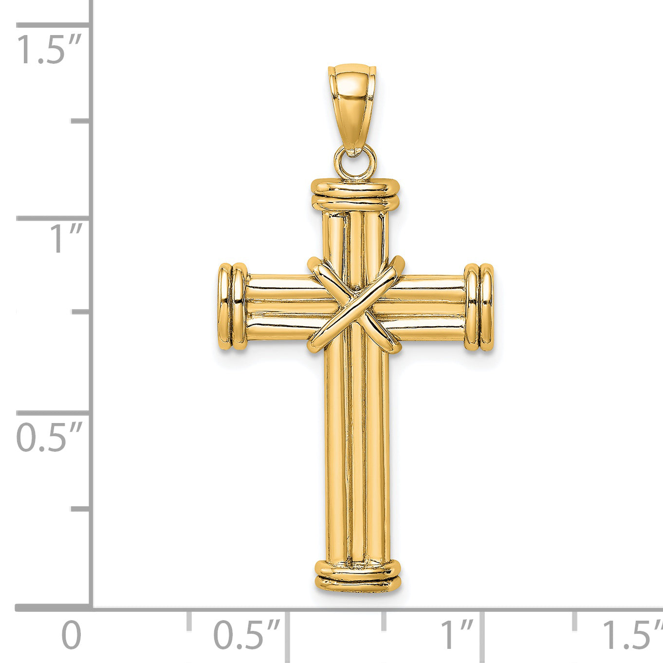 14k Polished -X- Center Cross Pendant Secondary image