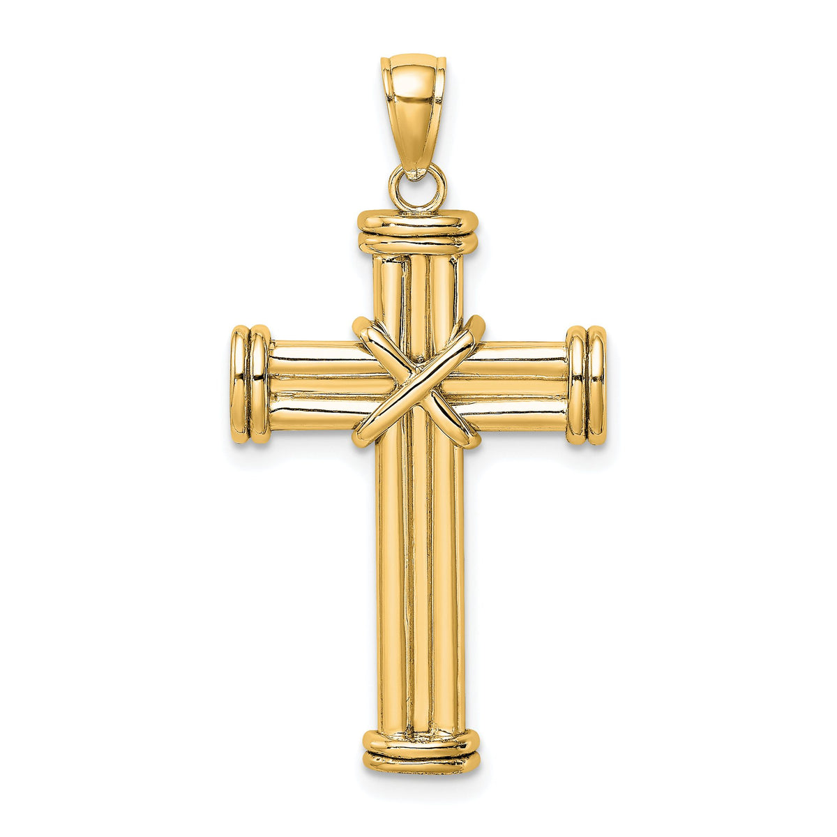 14k Polished -X- Center Cross Pendant - Sophia Jewelers Main image
