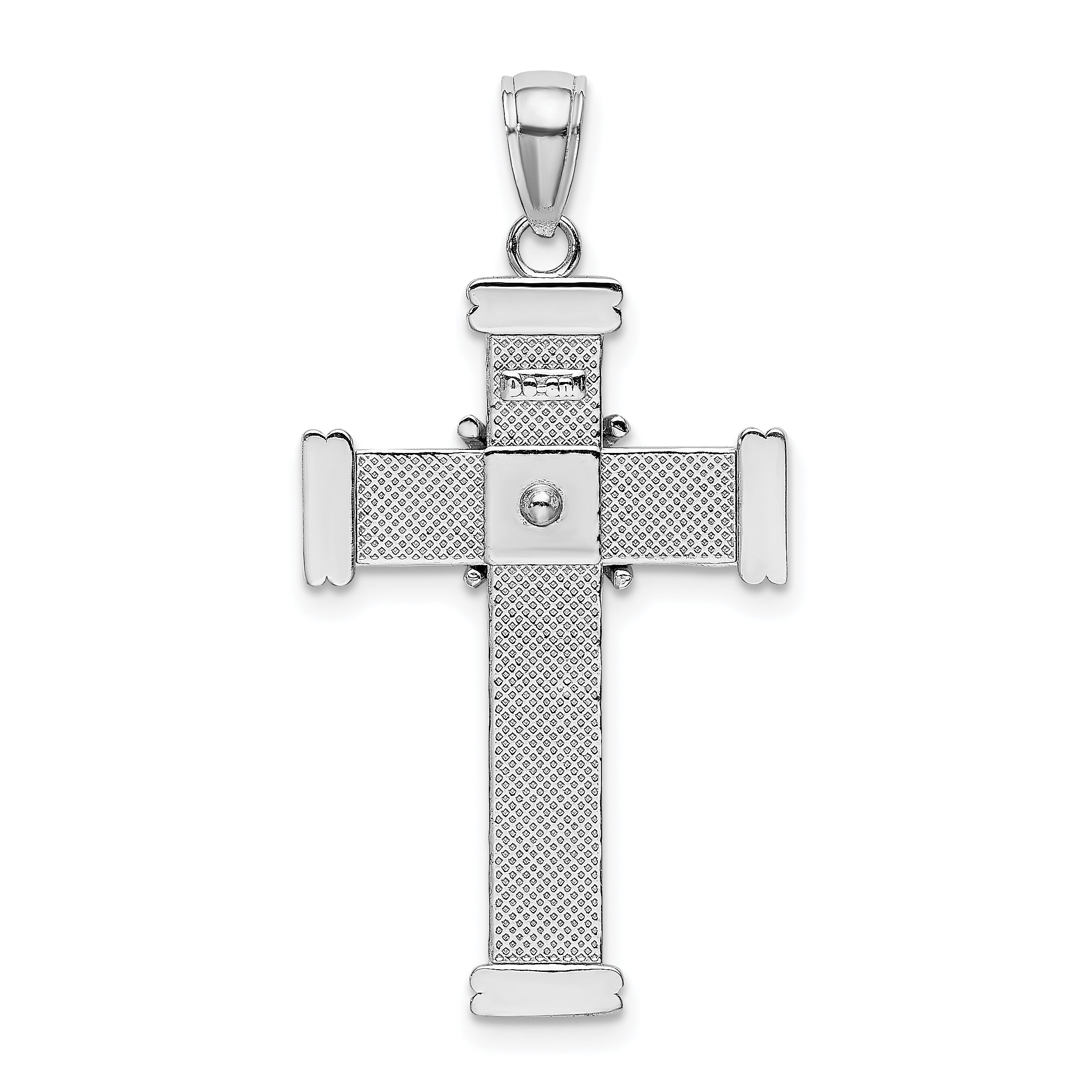 14k White Gold Polished Cross Pendant